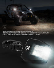 Load image into Gallery viewer, UTV Side View Mirrors with LED Spotlights & C-Clamp Brackets