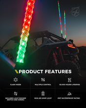 Load image into Gallery viewer, RGB LED Whip Lights with Spring Mount

