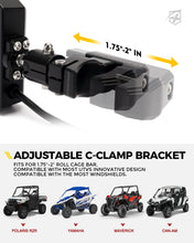 Load image into Gallery viewer, UTV Side View Mirrors with LED Spotlights &amp; C-Clamp Brackets

