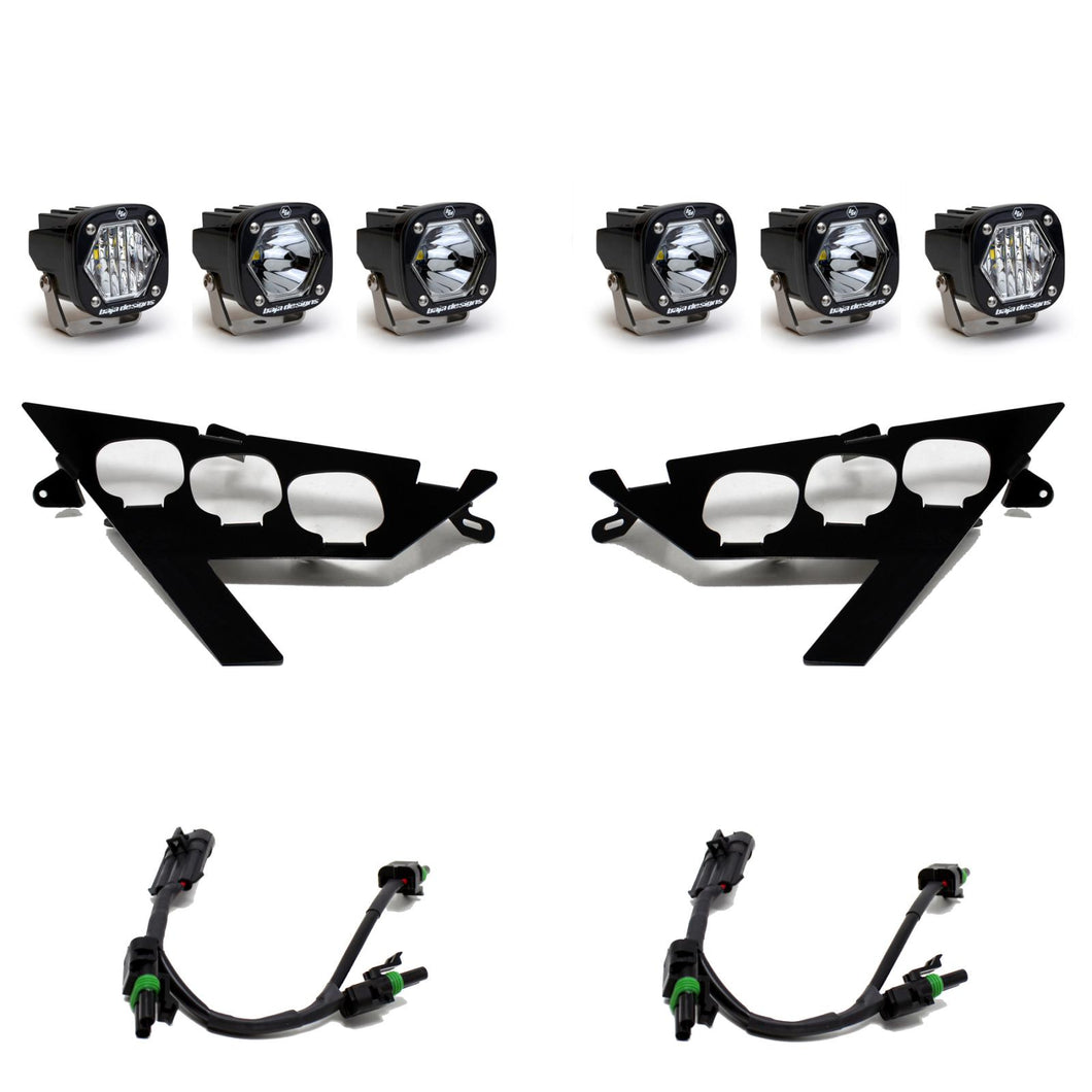 Polaris S1 Triple LED/Laser Headlight Kit - Polaris 2020-22 RZR Pro XP; 2022 RZR Pro R/Turbo R